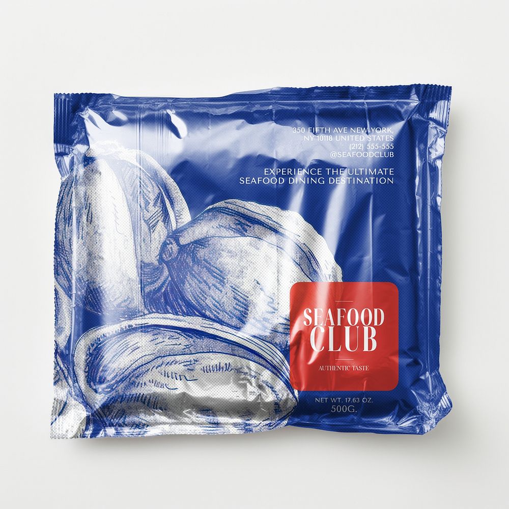 Blue foil food bag
