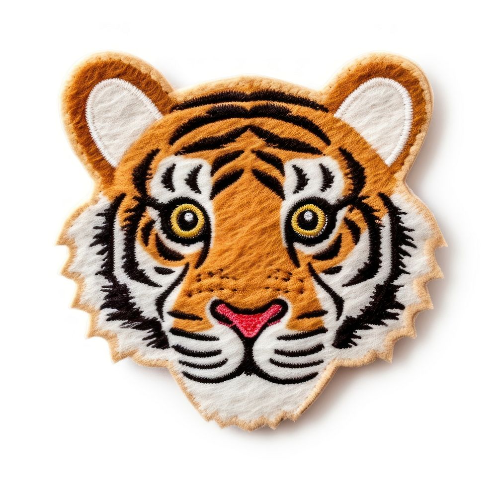 Felt stickers of a single tiger wildlife pattern animal.