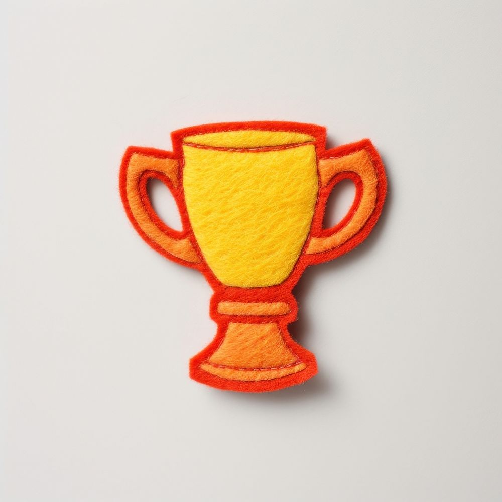 Felt stickers of a single trophy pottery goblet person.