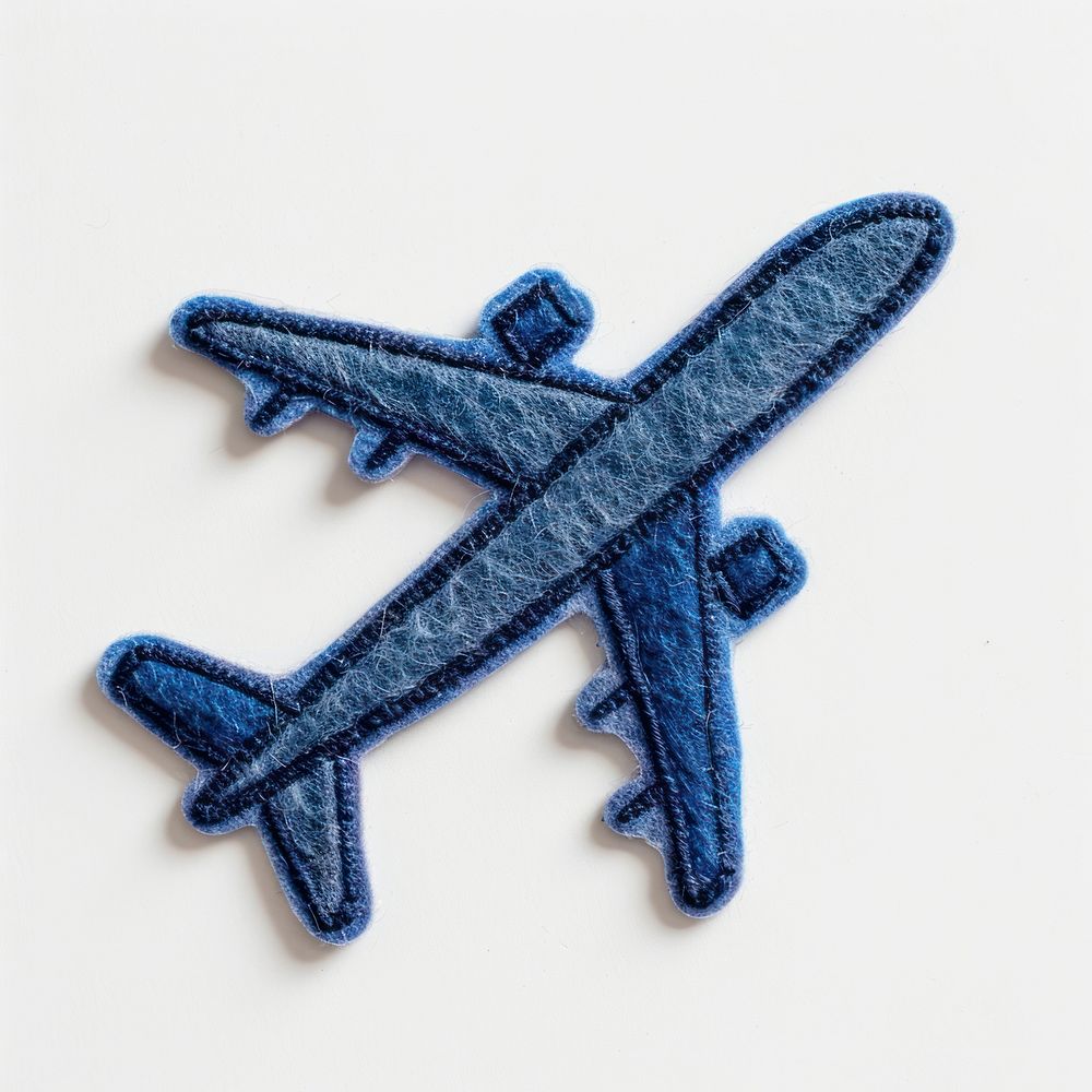 Felt stickers of a single airplane transportation aircraft airliner.