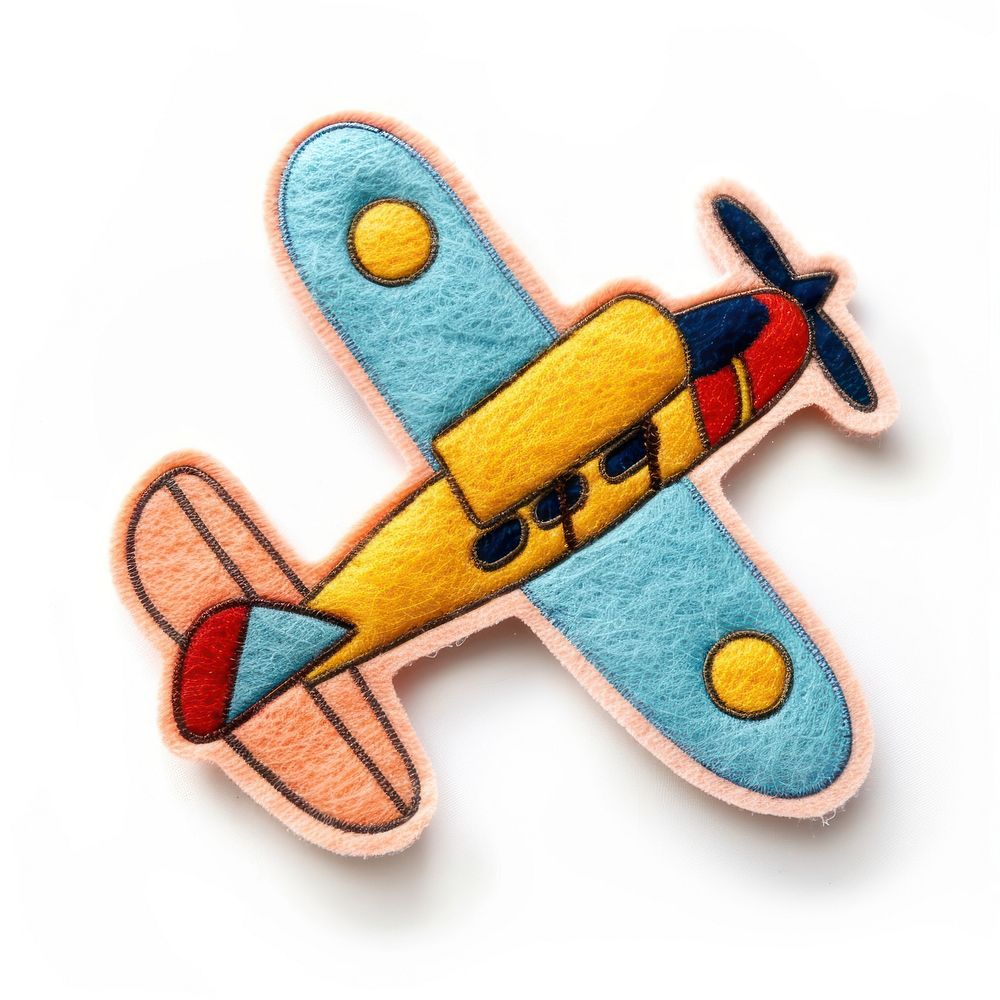 Felt stickers of a single airplane transportation accessories accessory.
