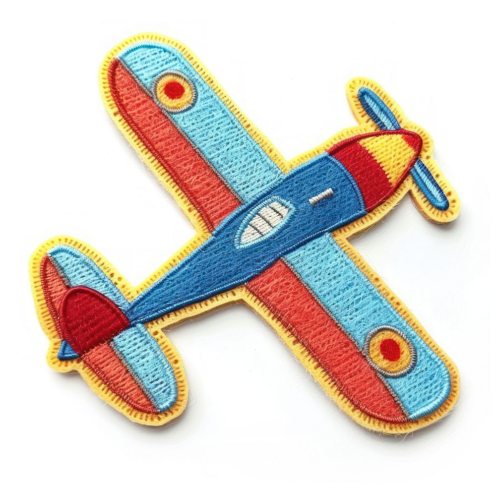 Felt stickers of a single airplane transportation accessories accessory.