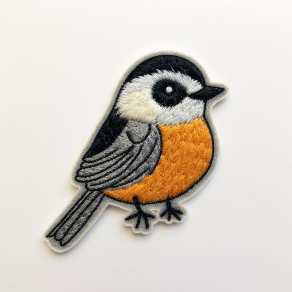 Felt stickers of a single bird animal finch robin.