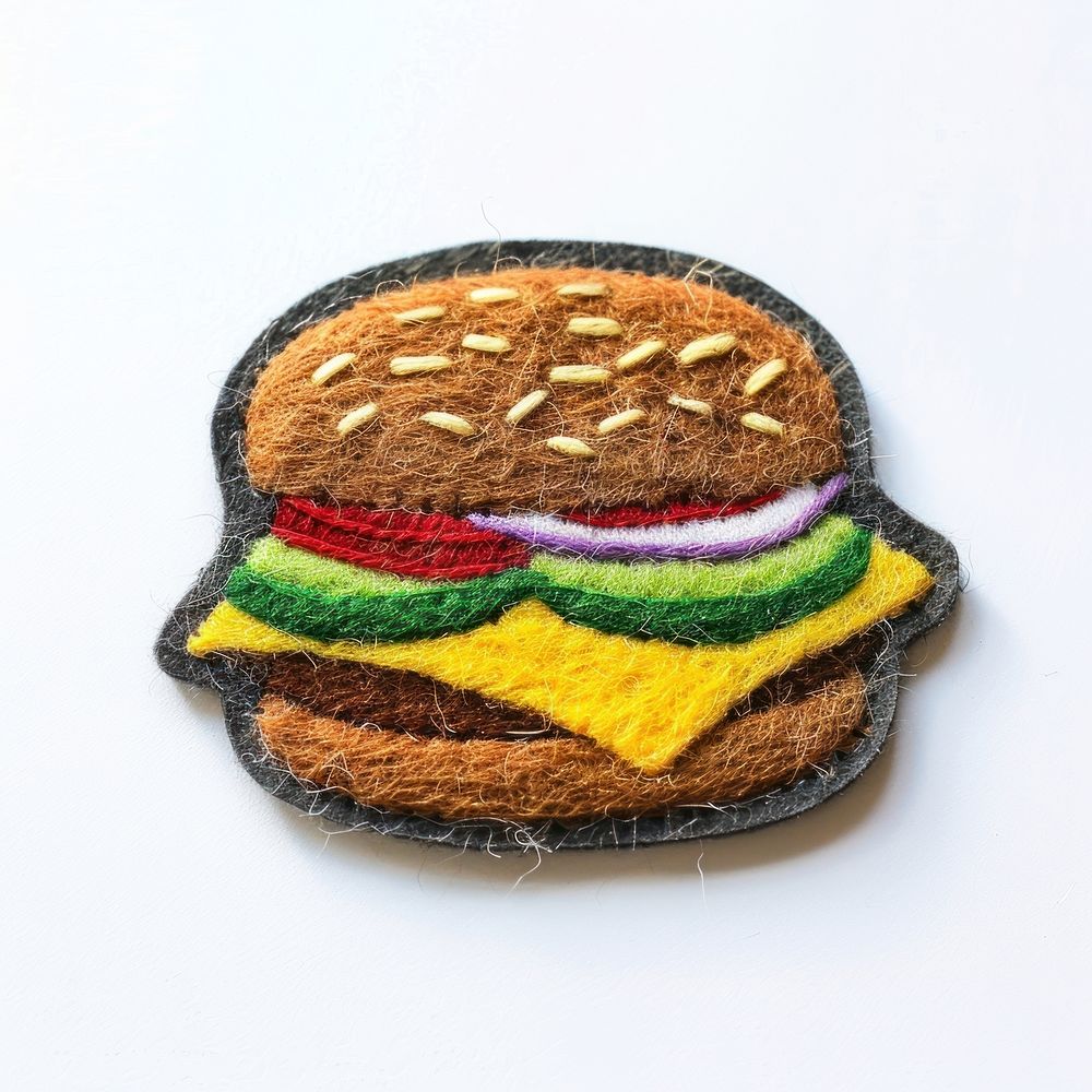 Felt stickers of a single burger accessories accessory jewelry.
