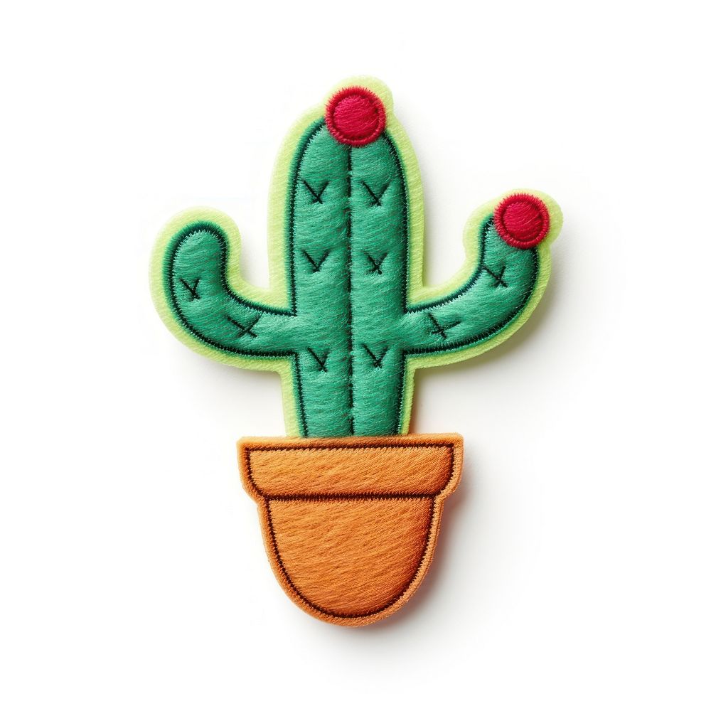Felt stickers of a single cactus clothing apparel reptile.