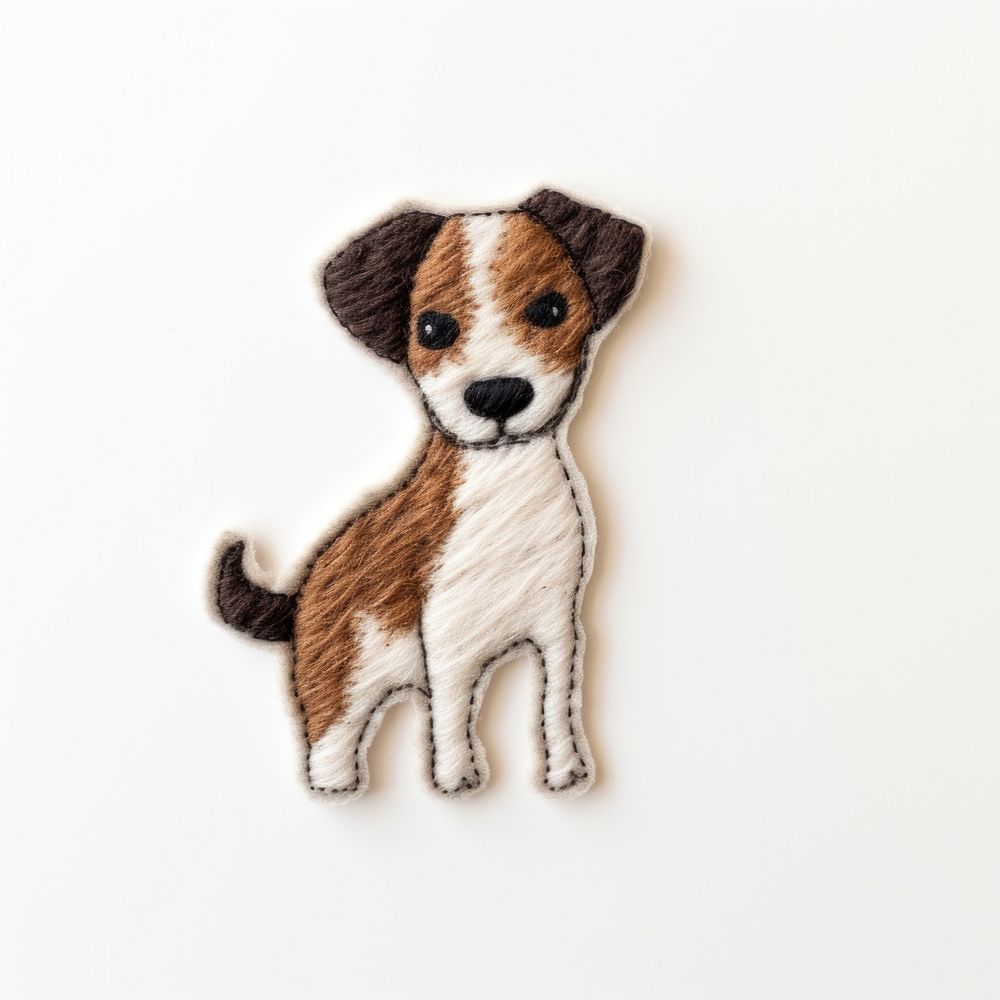 Felt stickers of a single dog animal canine mammal.