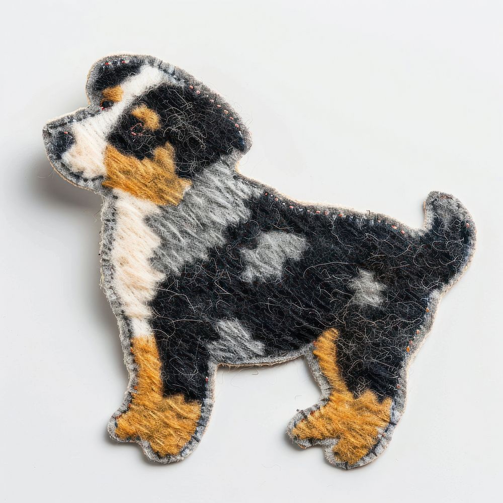 Felt stickers of a single dog appenzeller animal canine.