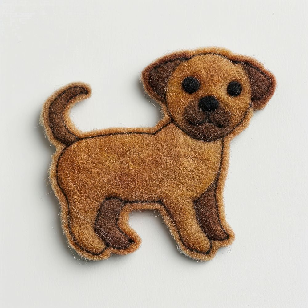 Felt stickers of a single dog confectionery accessories accessory.
