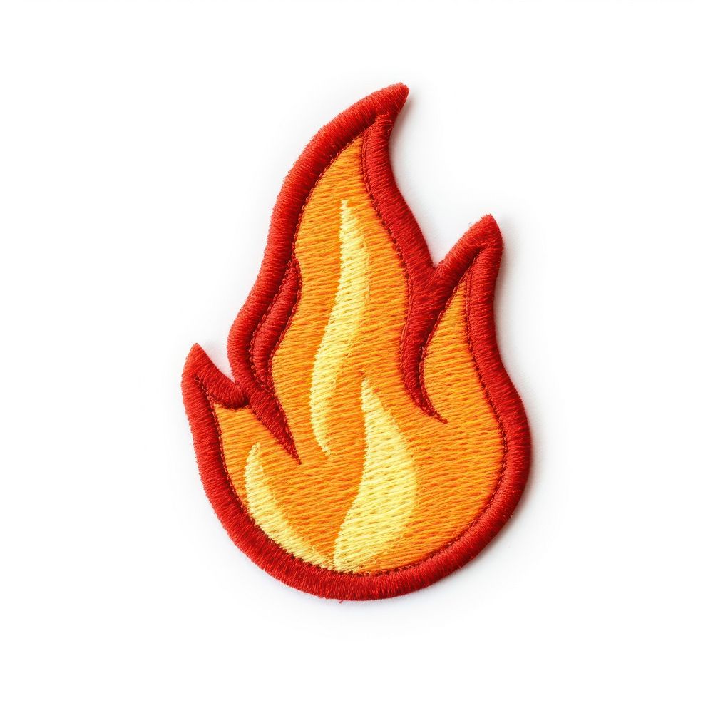 Felt stickers of a single fire symbol clothing knitwear.