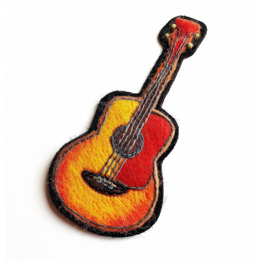 Felt stickers of a single guitar reptile animal snake.