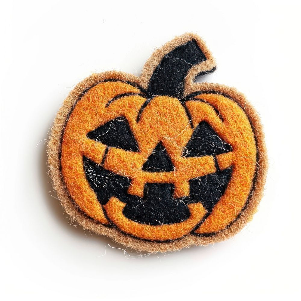 Felt stickers of a single halloween pumpkin symbol accessories accessory.