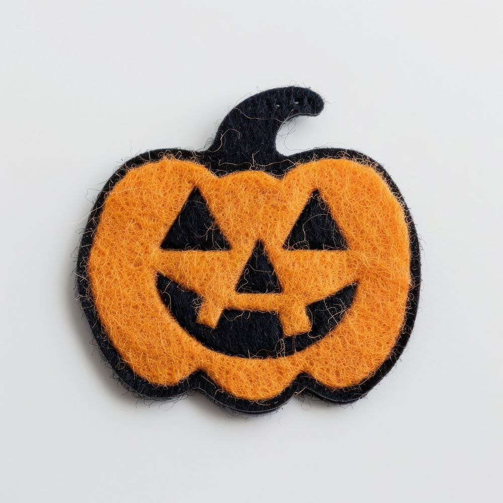 Felt stickers of a single halloween pumpkin accessories accessory festival.