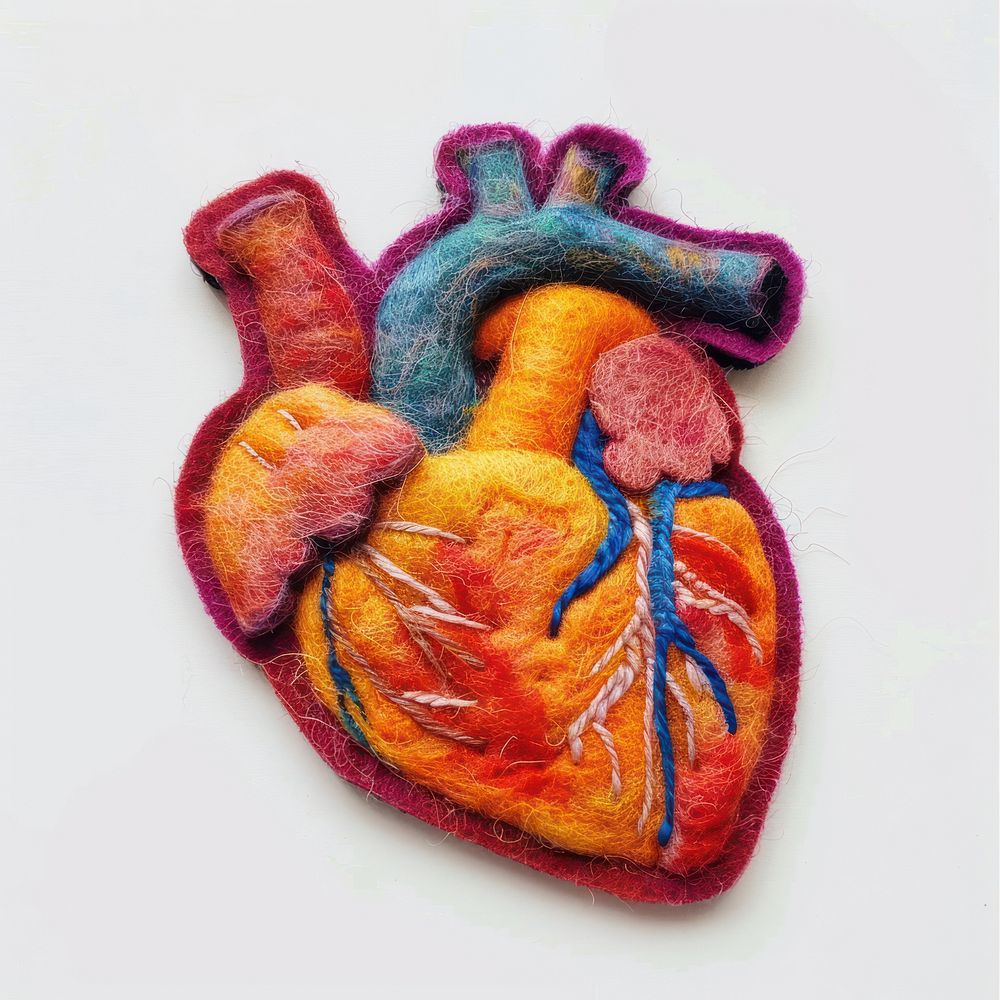 Felt stickers of a single heart handicraft applique clothing.