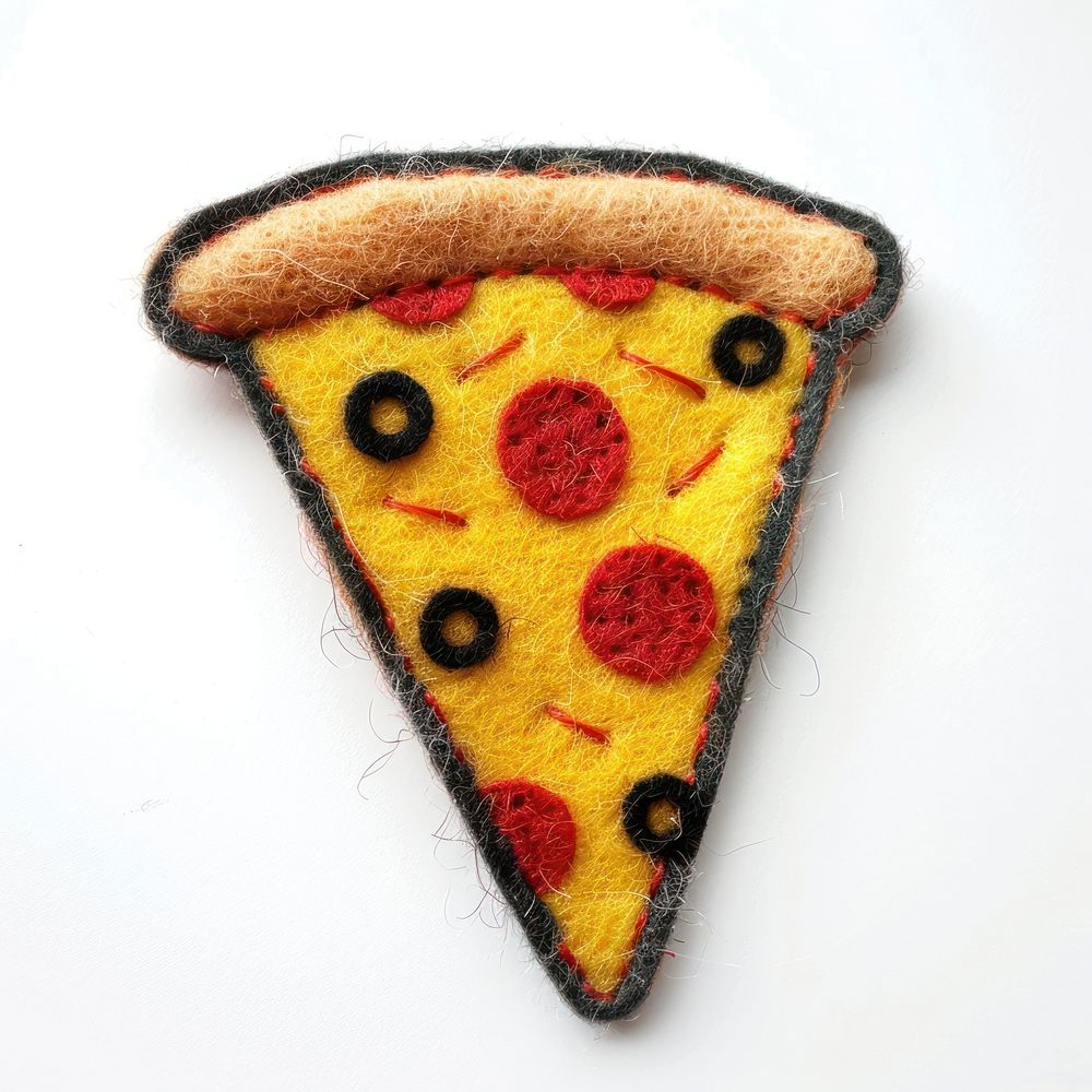 Felt stickers of a single slice pizza accessories accessory wildlife.