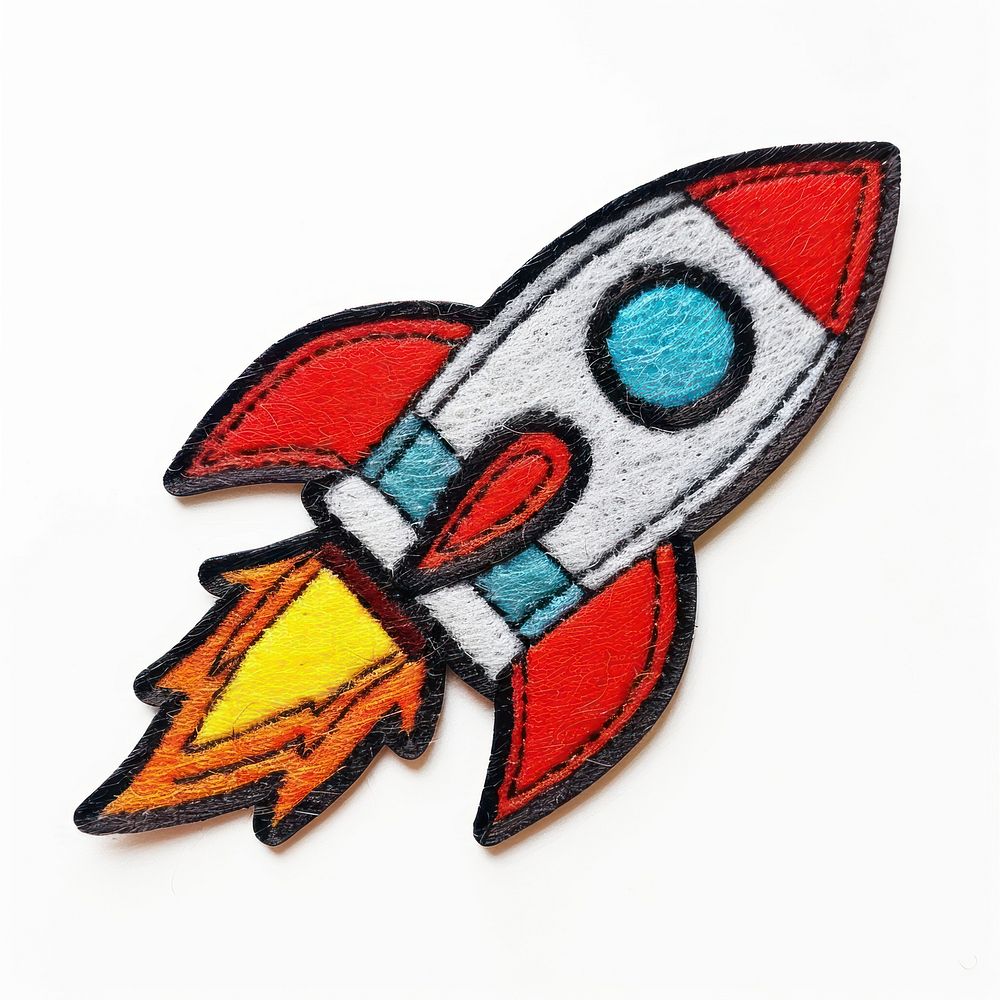 Felt stickers of a single space rocket symbol accessories accessory.
