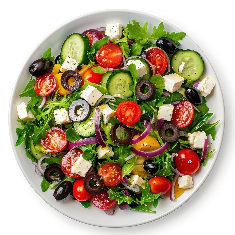 Mediterranean salad platter produce lunch.