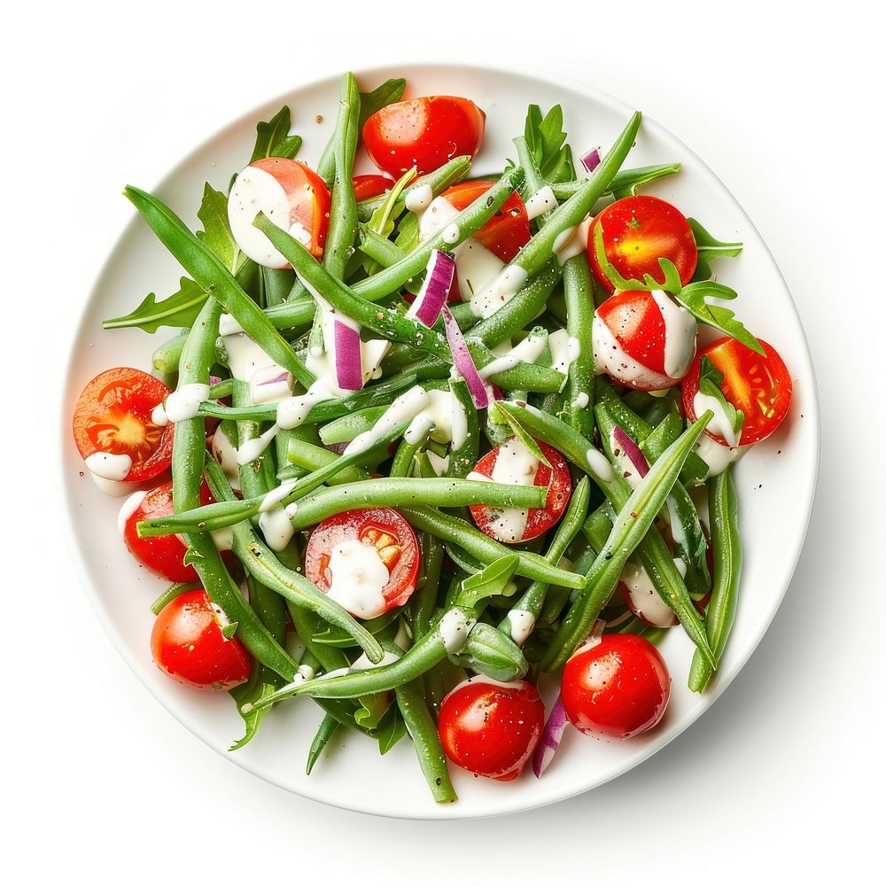 Green bean salad with creamy dressing vegetable produce plant.