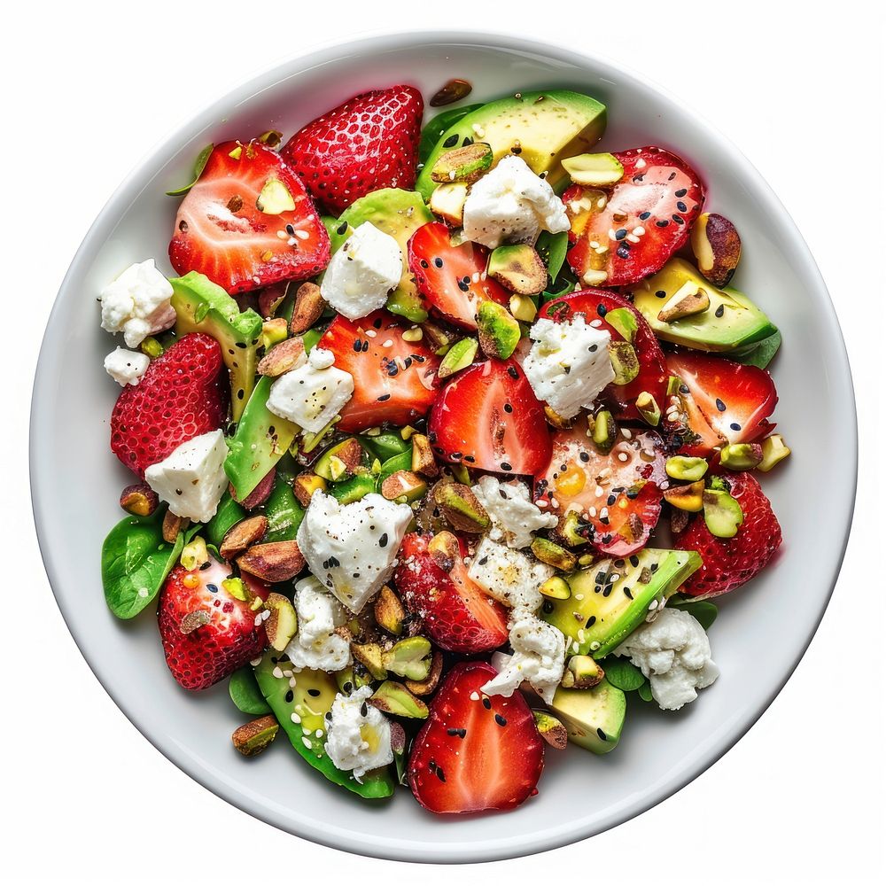 Strawberry salad platter produce.