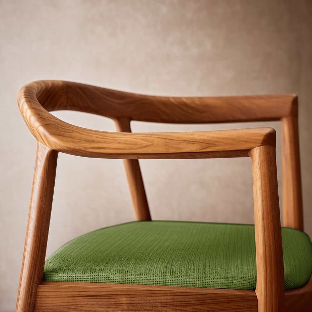 Mid century modern wooden chair mockup psd
