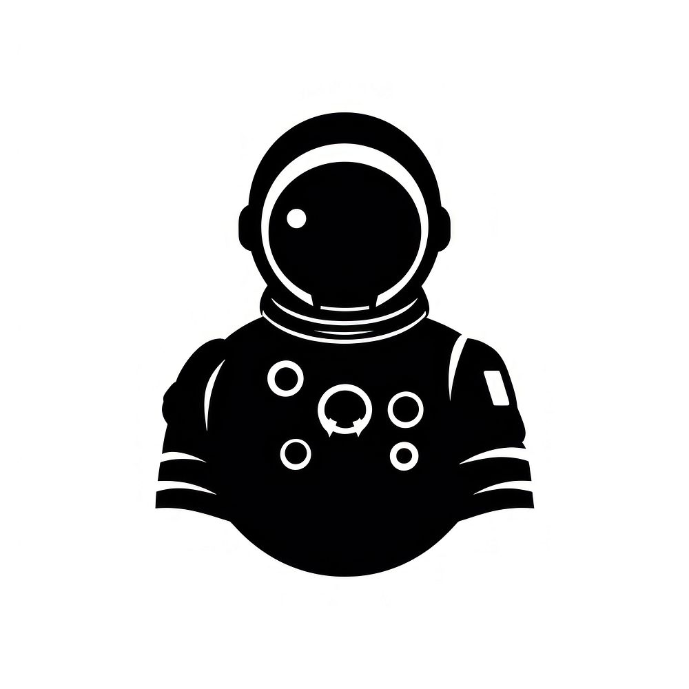 Astronaut silhouette logo stencil.