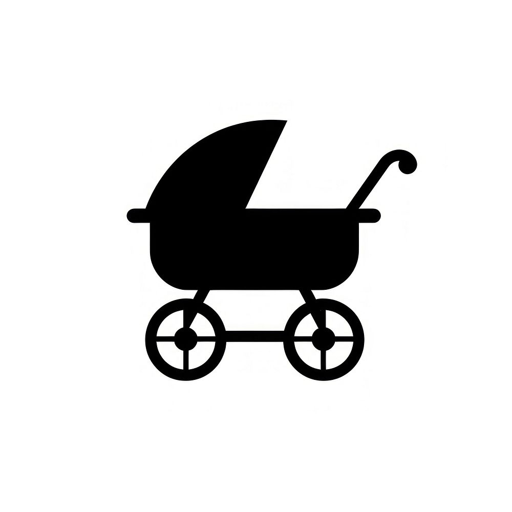 Baby carriage silhouette transportation stroller.