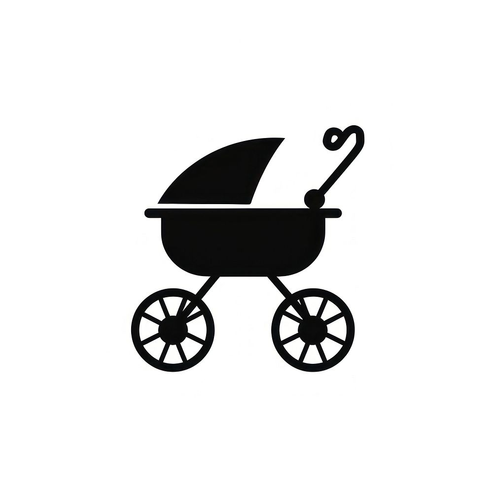 Baby carriage silhouette stroller device.