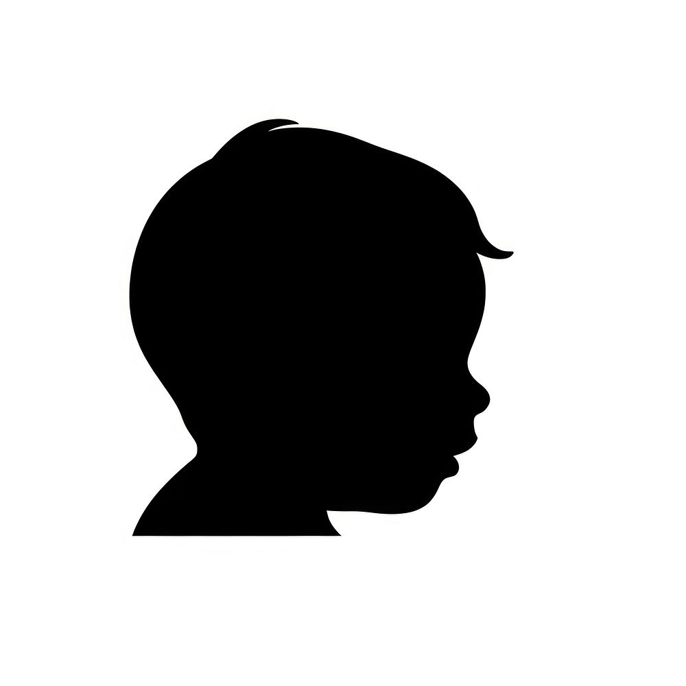 Baby silhouette stencil female.