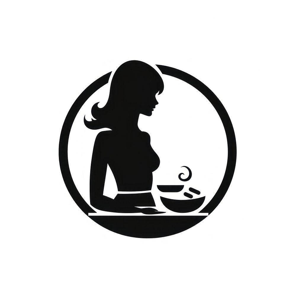 Breakfast silhouette logo stencil.