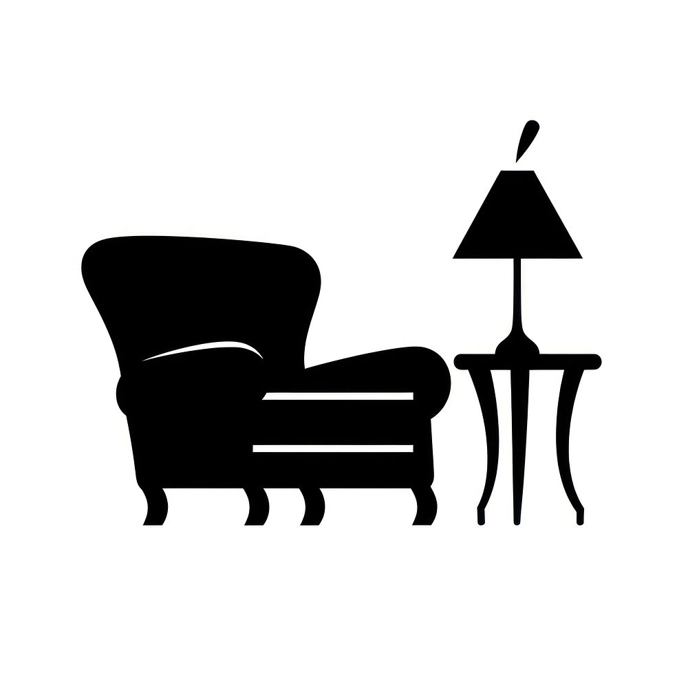 Furniture silhouette armchair stencil.