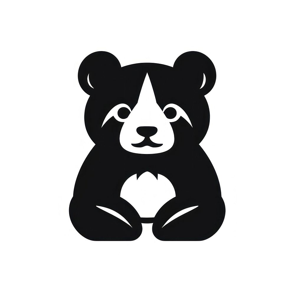 Panda wildlife stencil sticker.