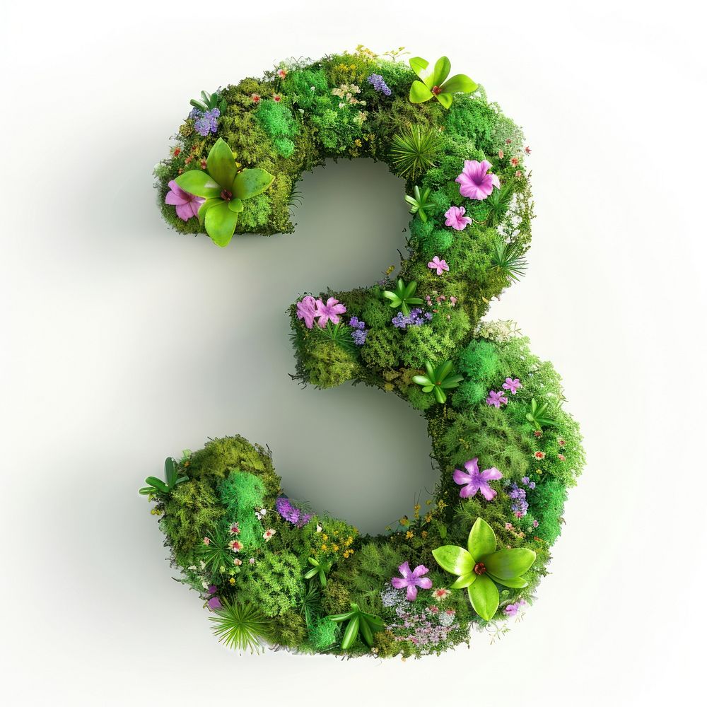 3 Number number symbol plant.