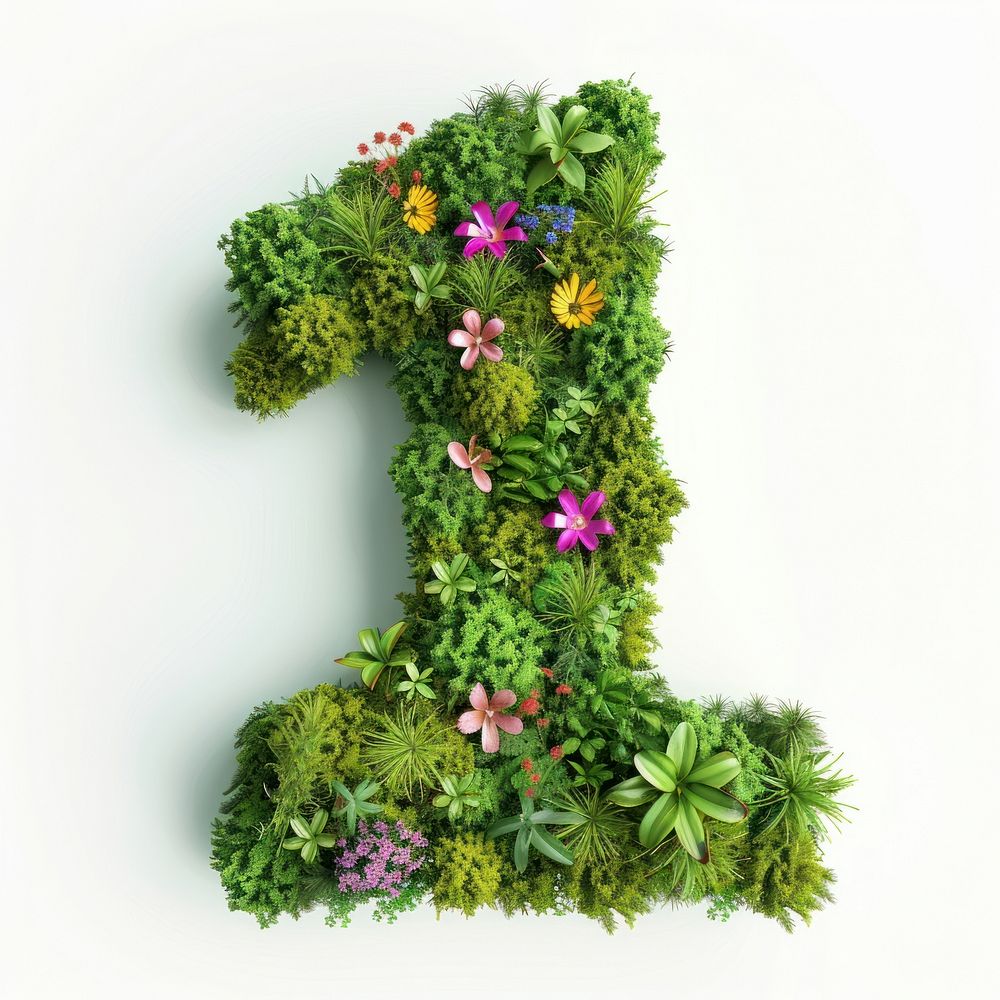 1 Number flower nature green.
