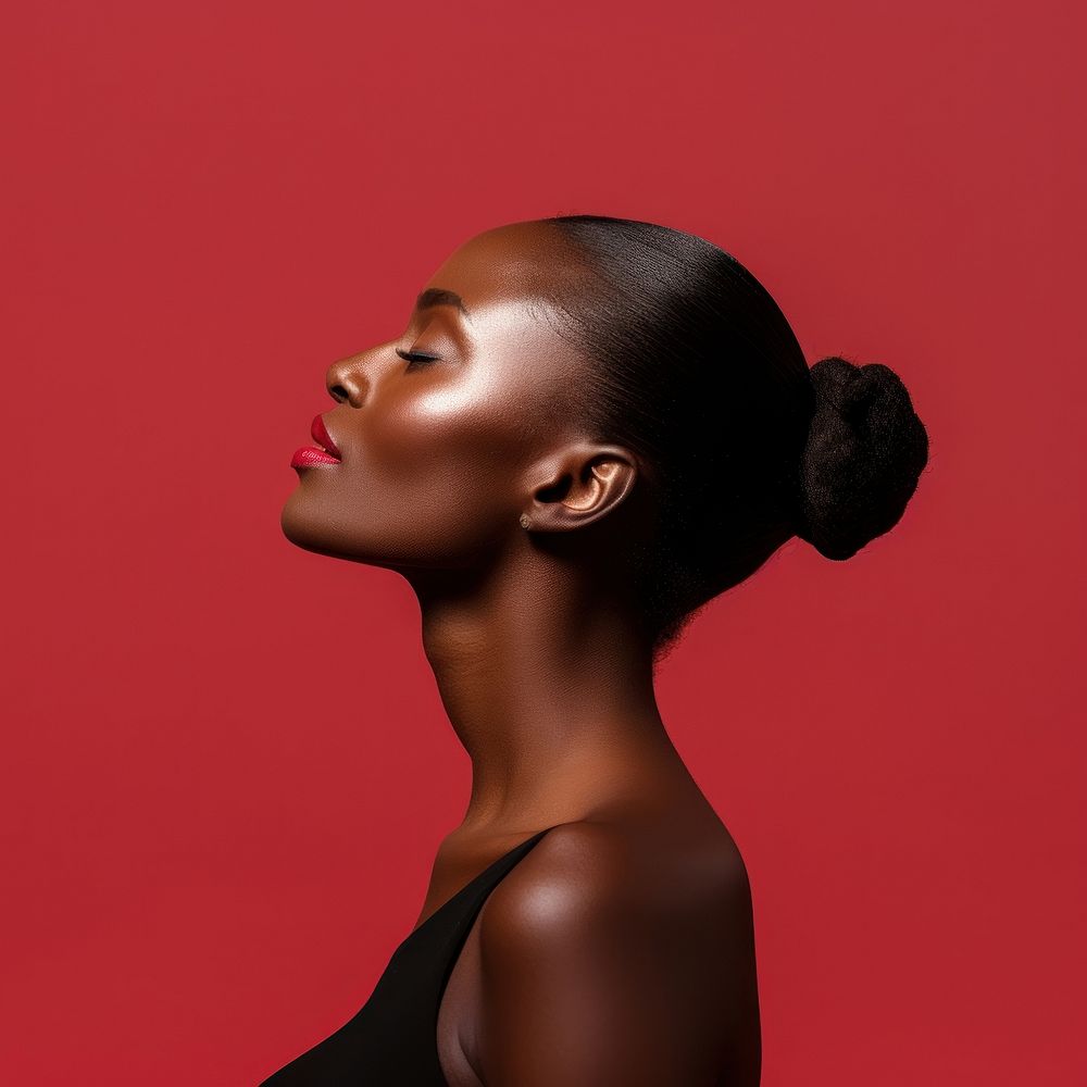 Black woman side portrait profile adult photo photography.