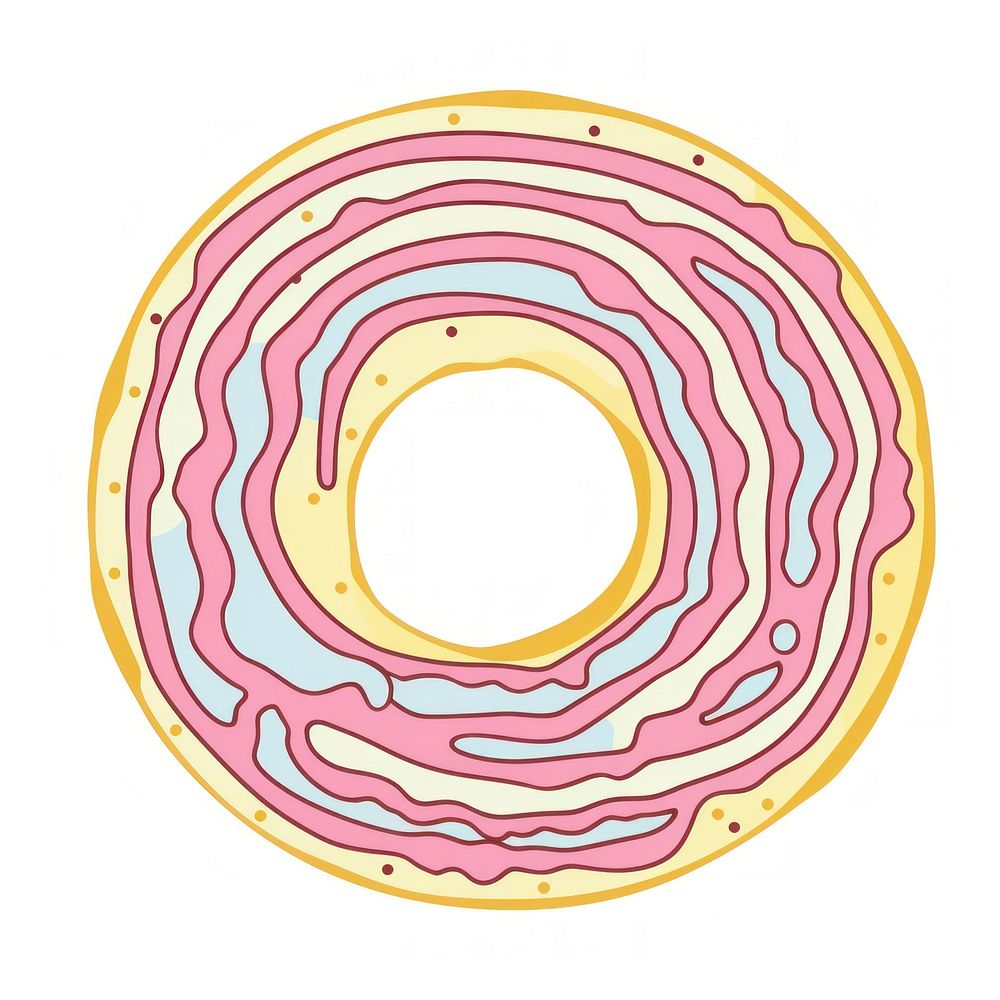 A vector graphic of donut confectionery sweets spiral.