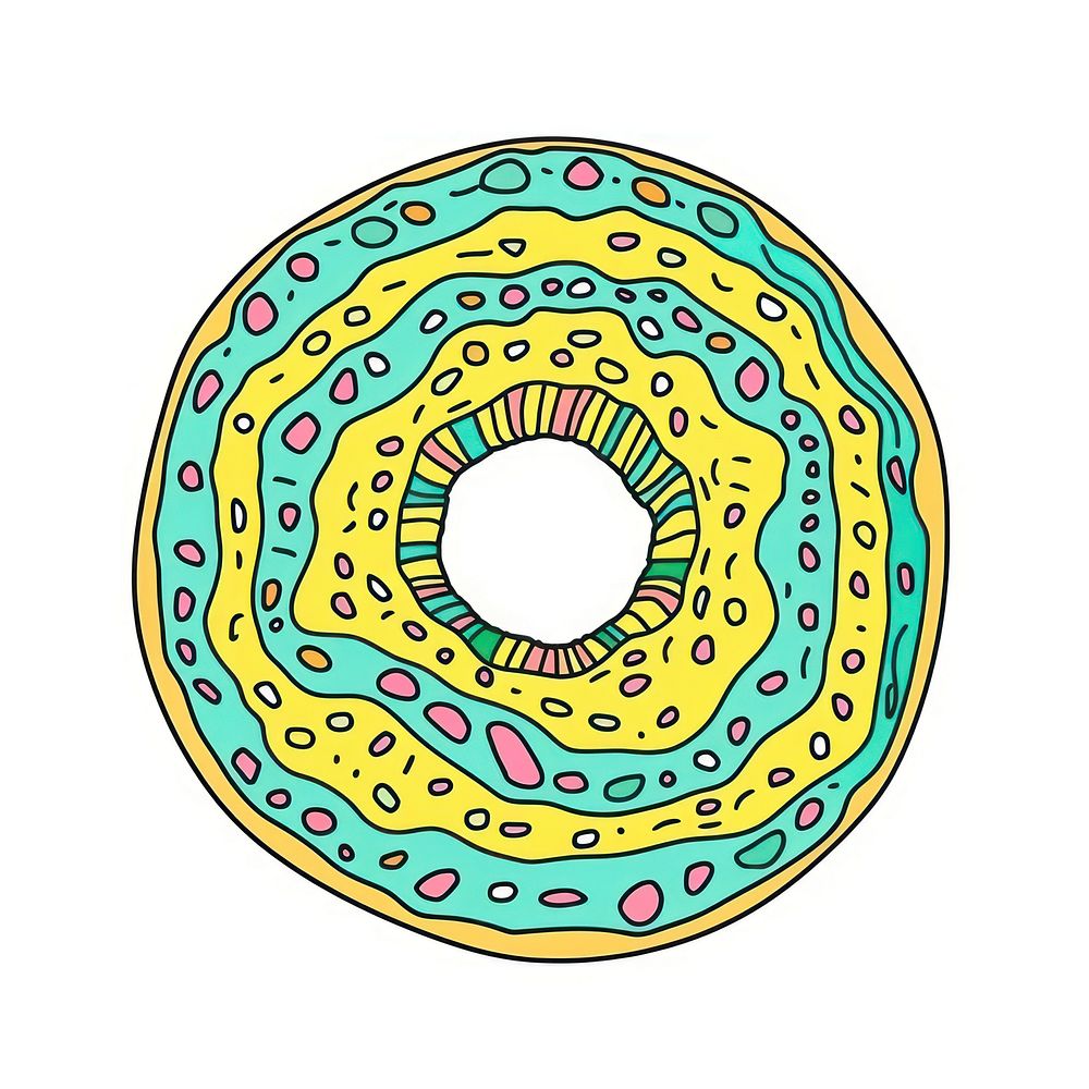 A vector graphic of donut clothing pattern apparel.