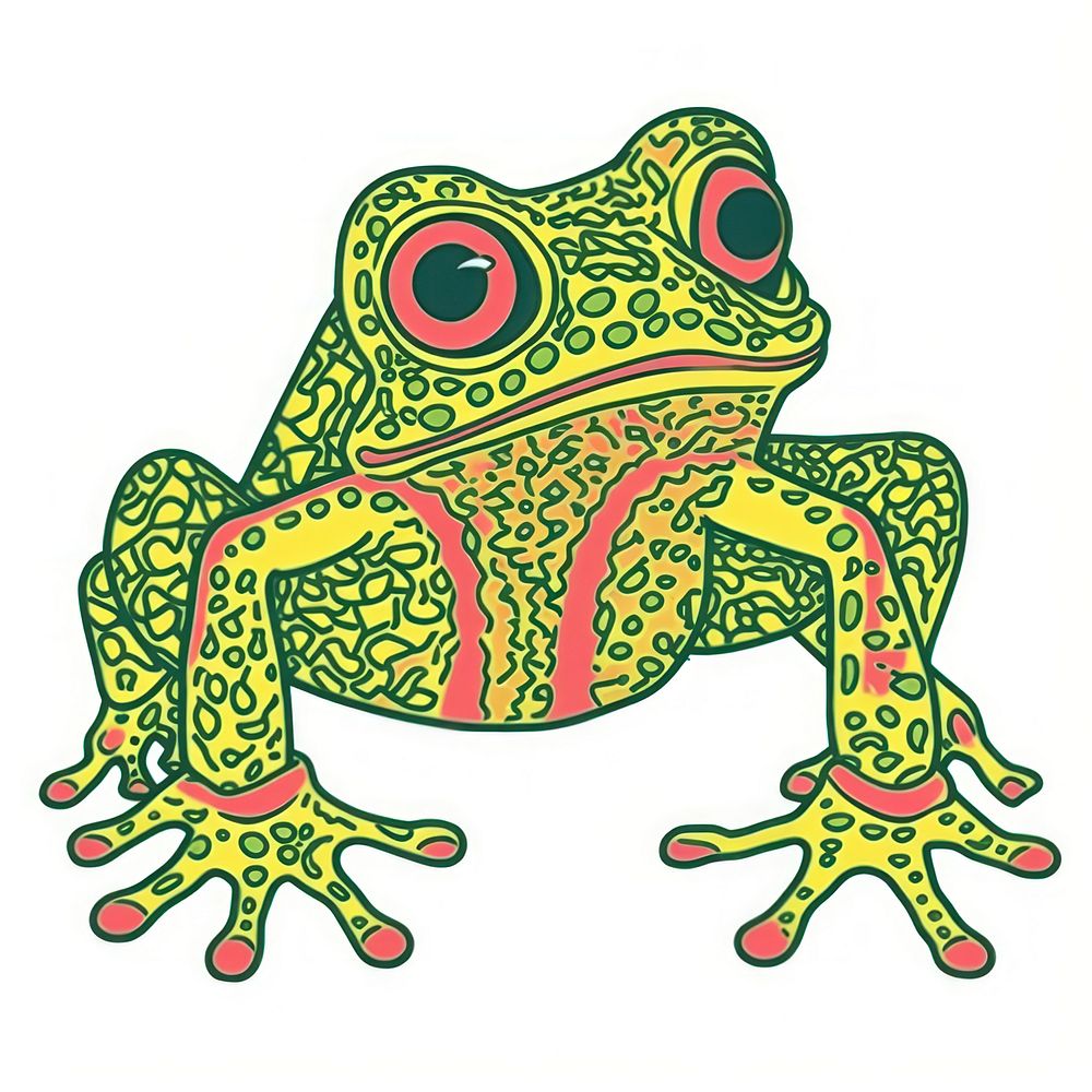 A vector graphic of frog amphibian bulldozer wildlife.