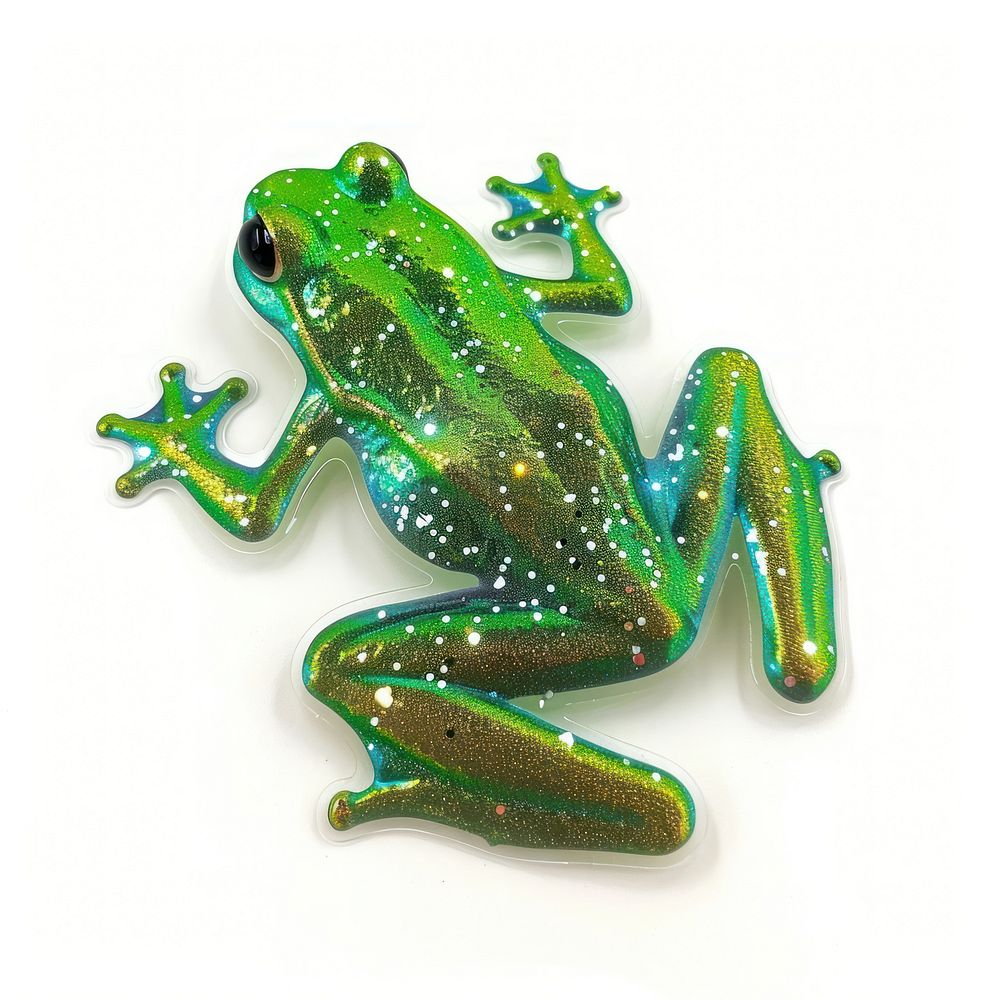 Glitter frog sticker amphibian wildlife animal.