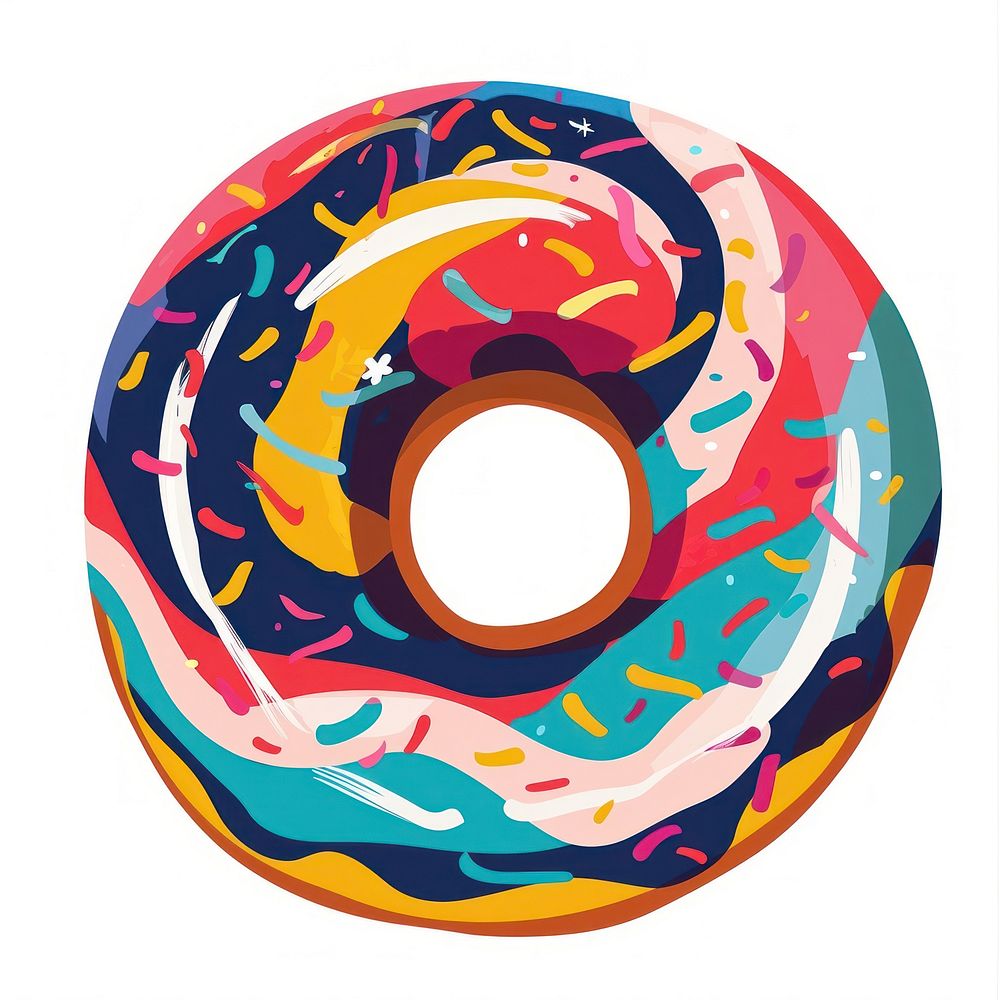 Multi colored donut confectionery clothing apparel.