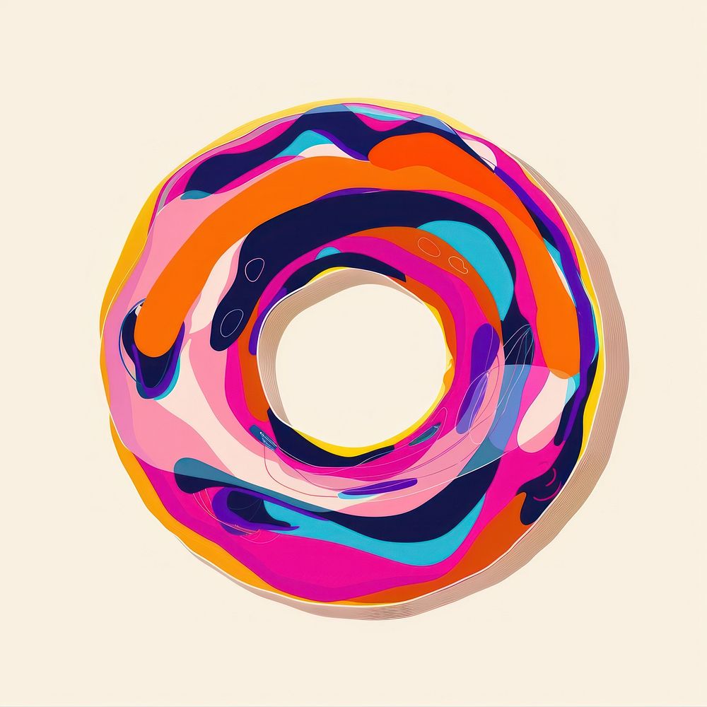 Multi colored donut confectionery clothing dessert.