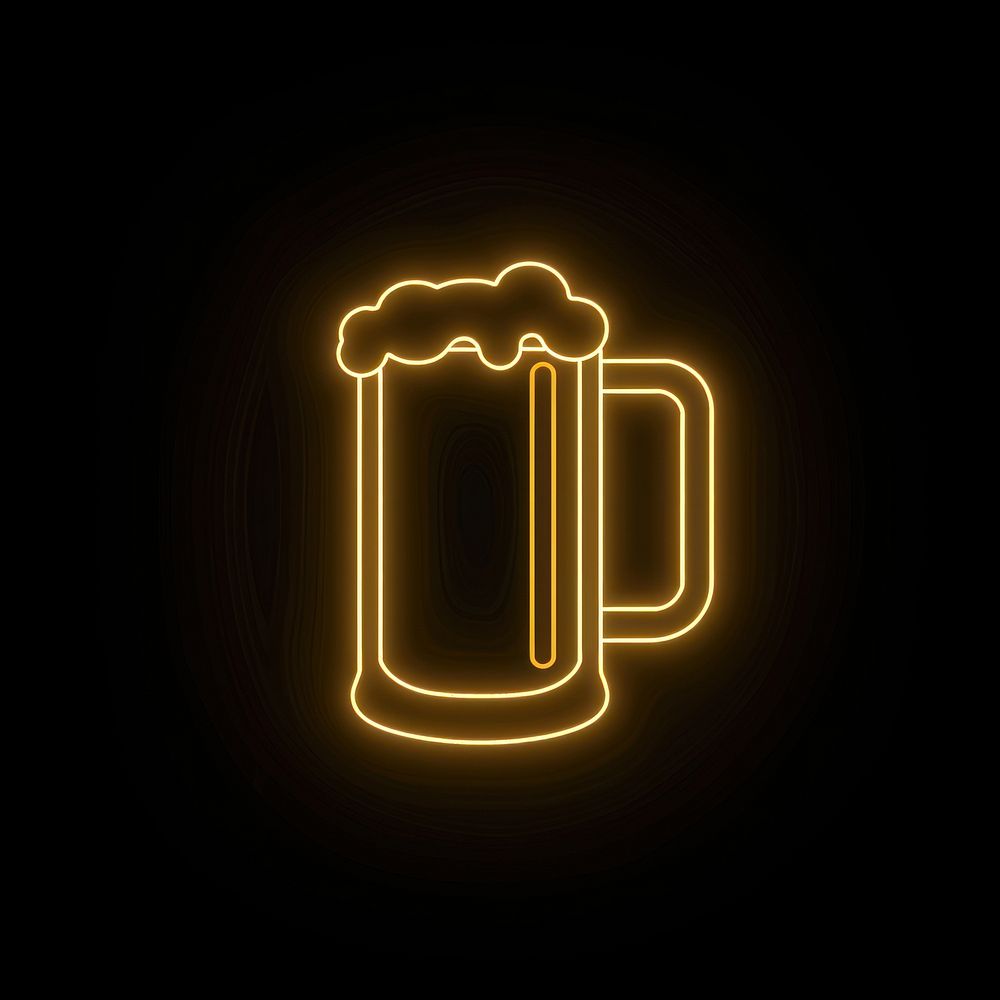 Beer icon neon astronomy lighting.