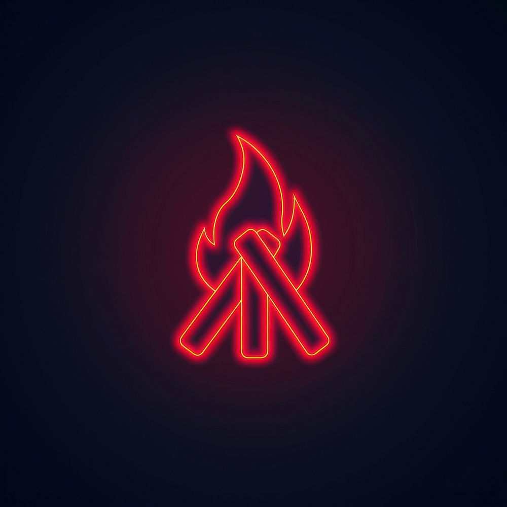 Bonfire icon neon astronomy outdoors.