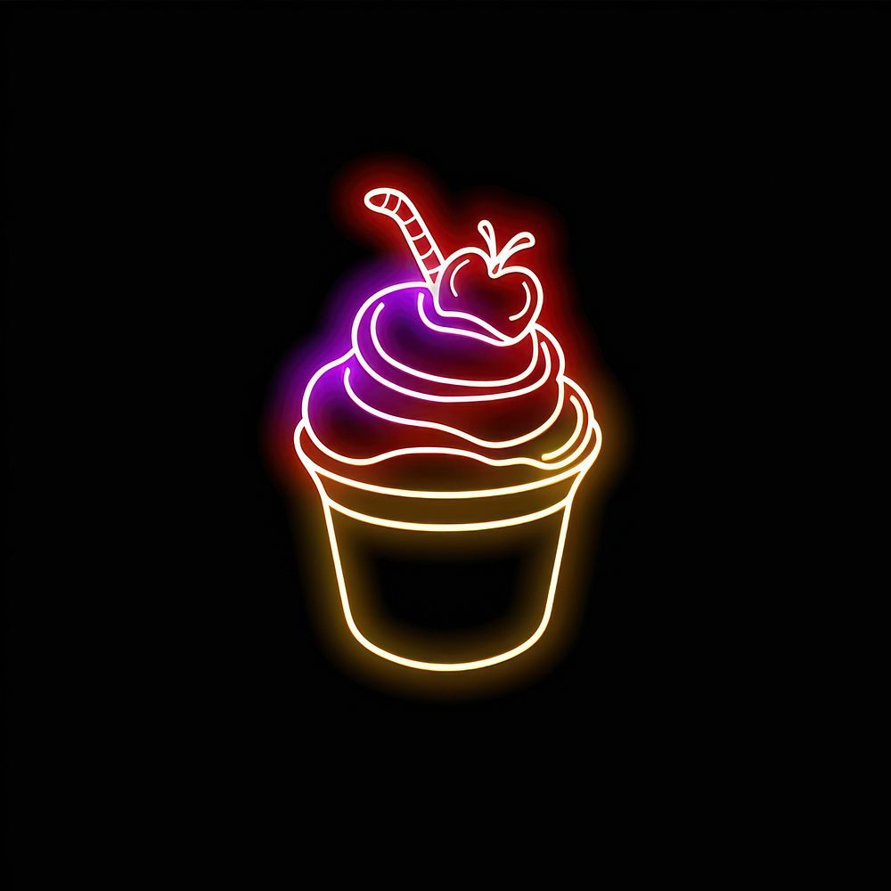 Dessert icon neon astronomy lighting.