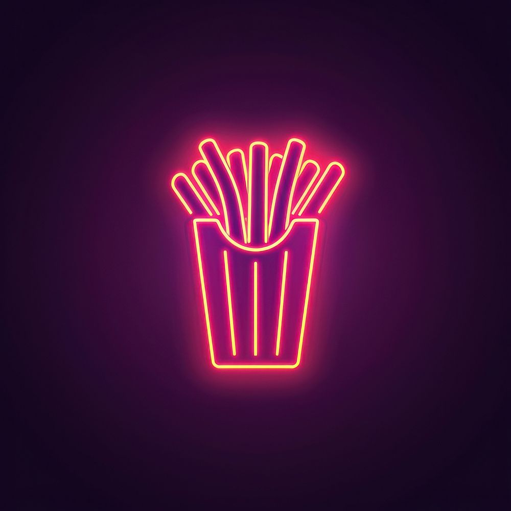 French fries icon neon astronomy outdoors.