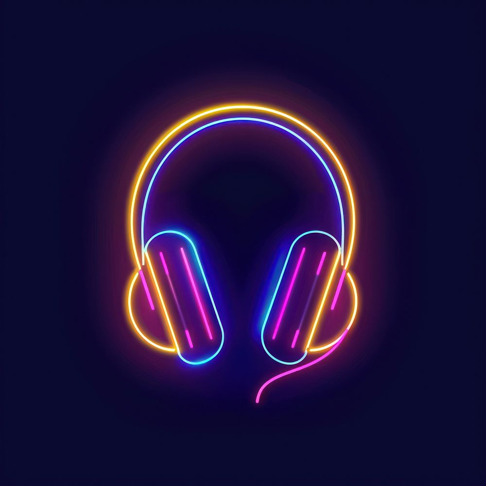 Headphone icon neon astronomy outdoors.