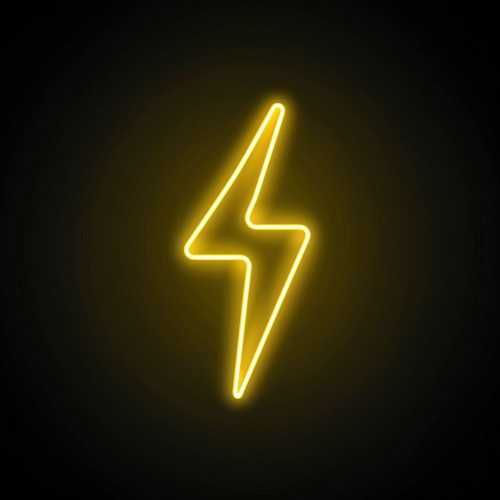 Lightning icon neon astronomy lighting.