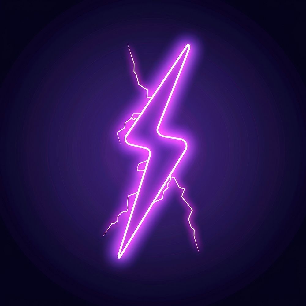 Lightning icon neon thunderstorm astronomy.