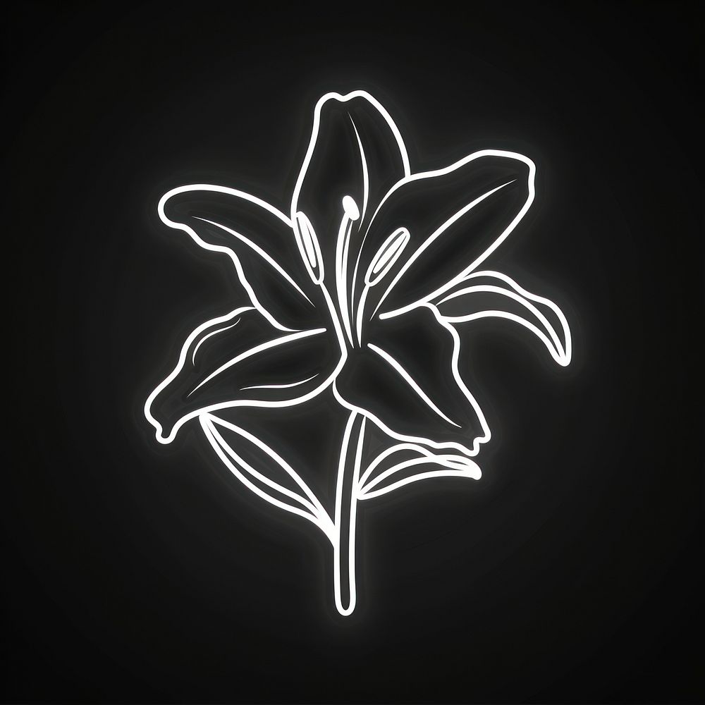 Lily icon neon chandelier astronomy.