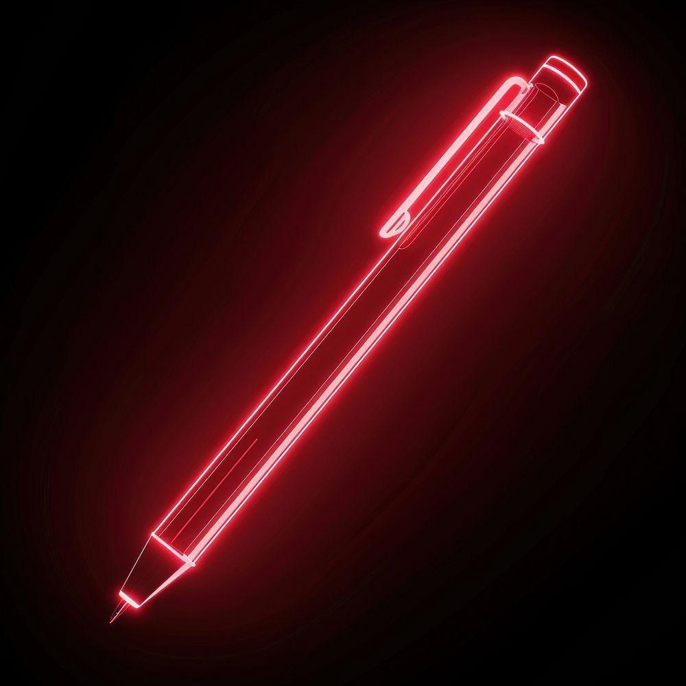 Pen icon neon weaponry light.