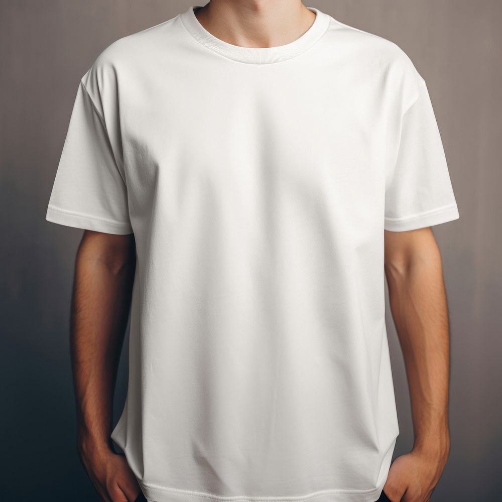 Men's white t-shirt mockup psd