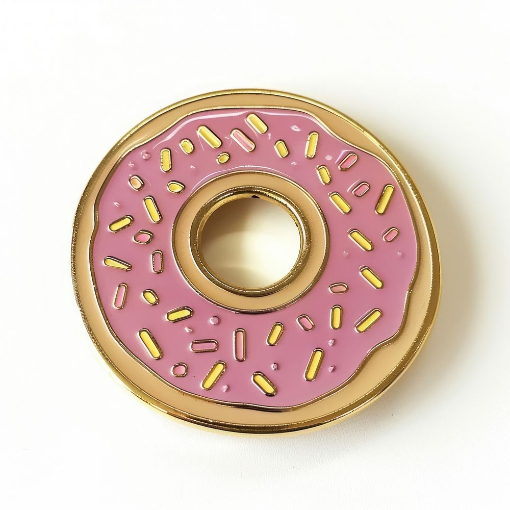 Donut shape pin badge confectionery accessories accessory.